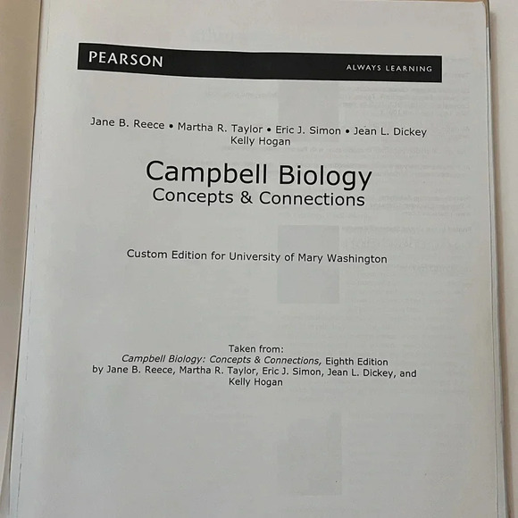 Campbell Biology Textbook Custom Edition for University of‎ Mary Washington - Picture 4 of 6
